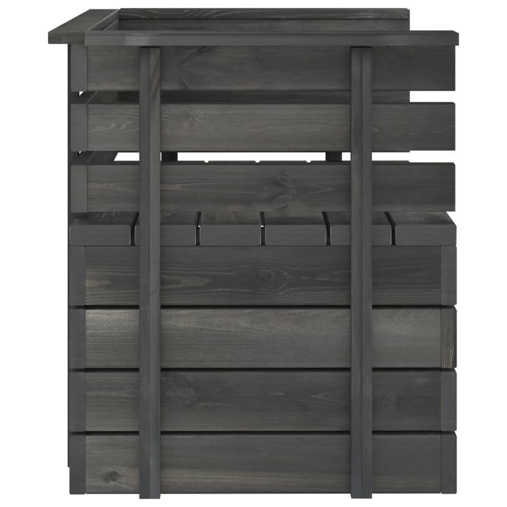 image-7 Piece Garden Pallet Lounge Set Solid Pinewood Dark Grey