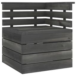 image-7 Piece Garden Pallet Lounge Set Solid Pinewood Dark Grey