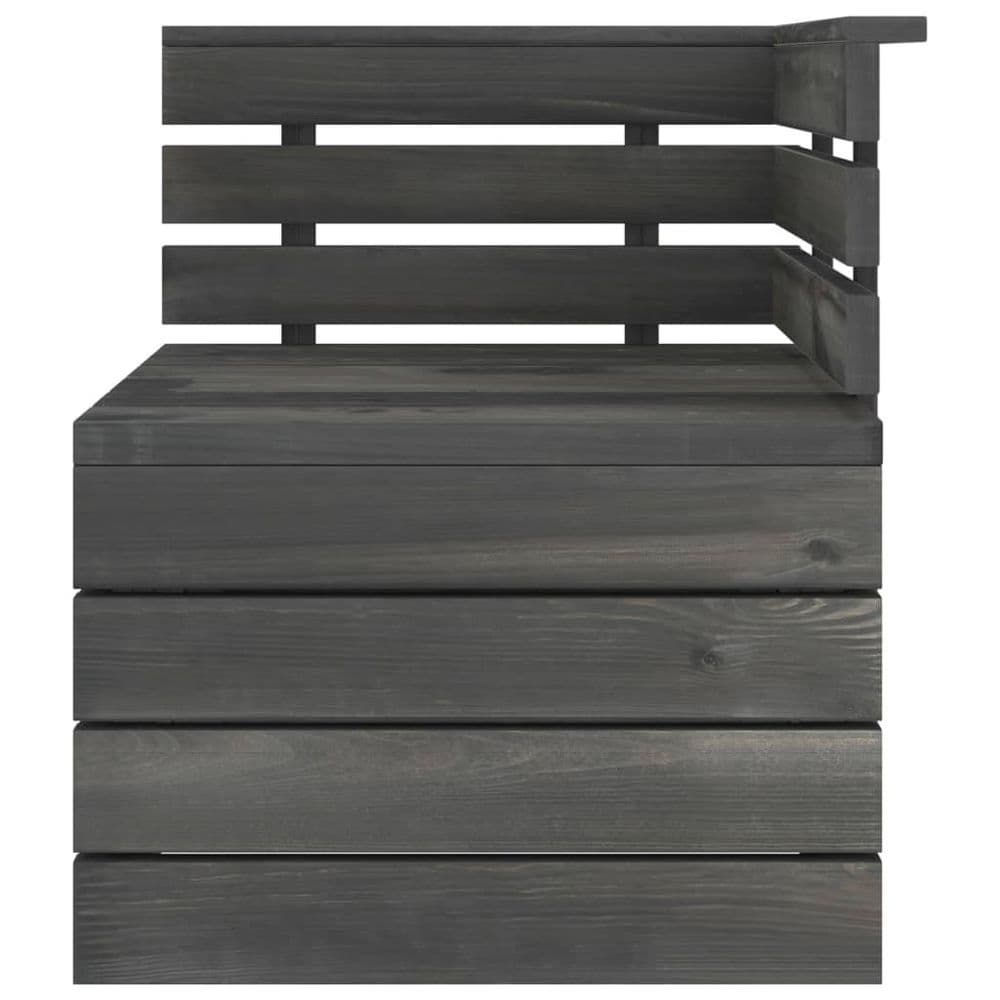 image-7 Piece Garden Pallet Lounge Set Solid Pinewood Dark Grey