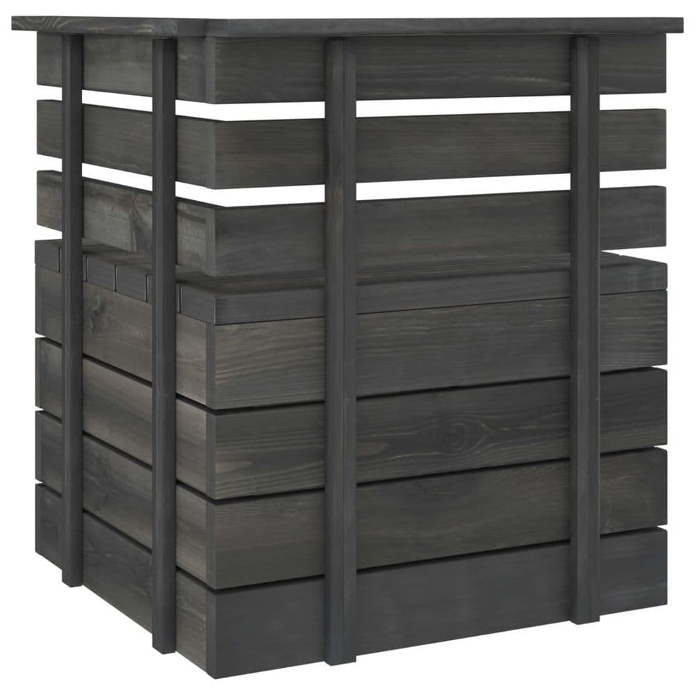 image-7 Piece Garden Pallet Lounge Set Solid Pinewood Dark Grey