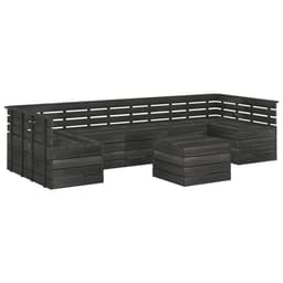 image-7 Piece Garden Pallet Lounge Set Solid Pinewood Dark Grey