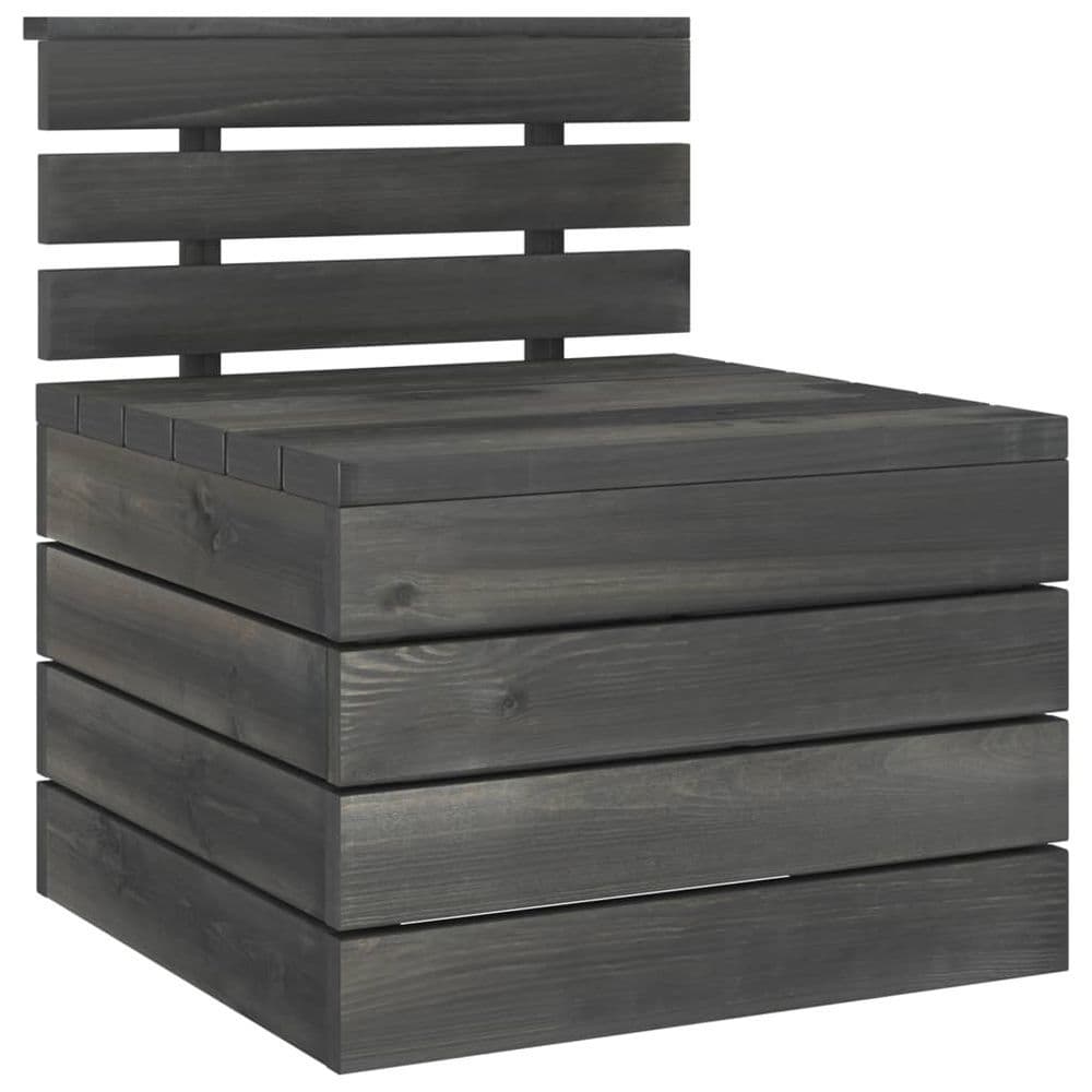 image-7 Piece Garden Pallet Lounge Set Solid Pinewood Dark Grey