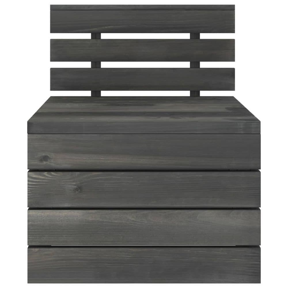 image-7 Piece Garden Pallet Lounge Set Solid Pinewood Dark Grey