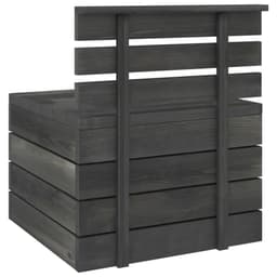 image-7 Piece Garden Pallet Lounge Set Solid Pinewood Dark Grey