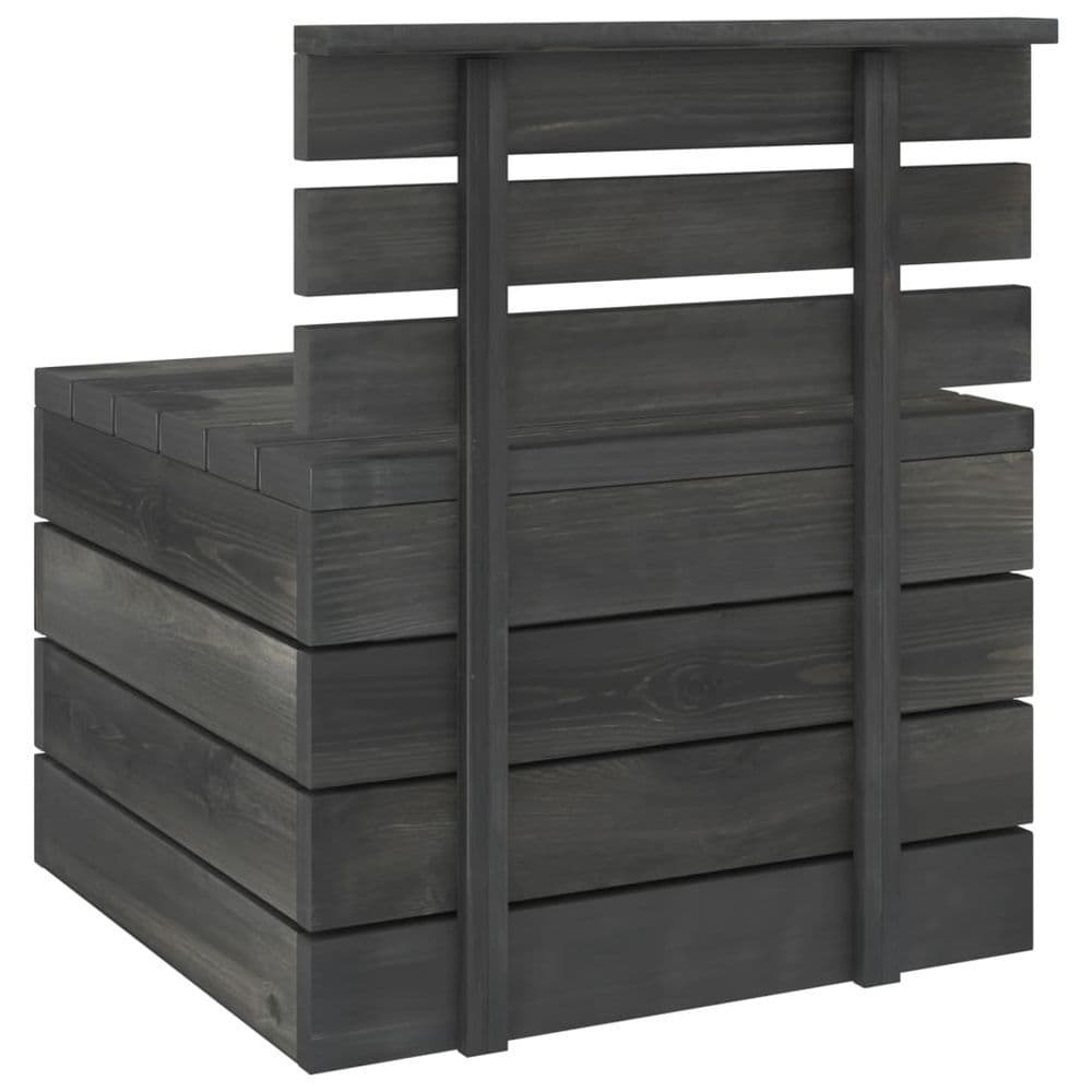 image-7 Piece Garden Pallet Lounge Set Solid Pinewood Dark Grey