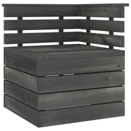 image-10 Piece Garden Pallet Lounge Set Solid Pinewood Dark Grey