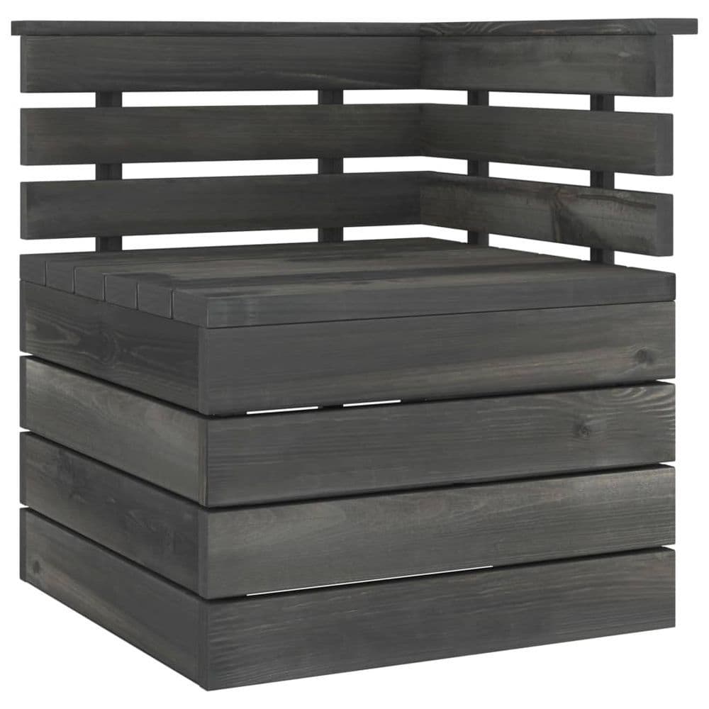 image-10 Piece Garden Pallet Lounge Set Solid Pinewood Dark Grey