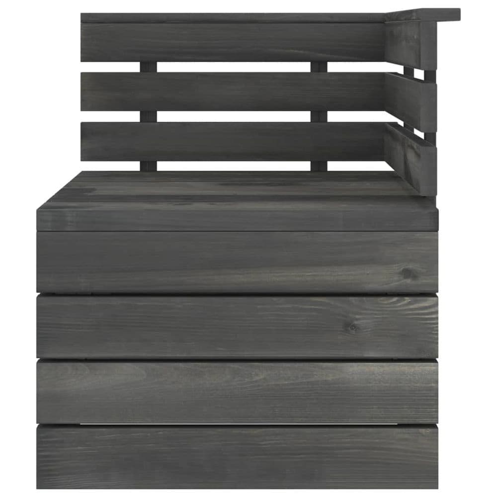 image-10 Piece Garden Pallet Lounge Set Solid Pinewood Dark Grey