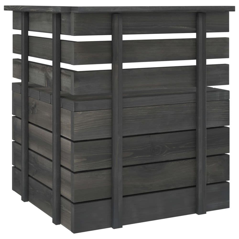 image-10 Piece Garden Pallet Lounge Set Solid Pinewood Dark Grey