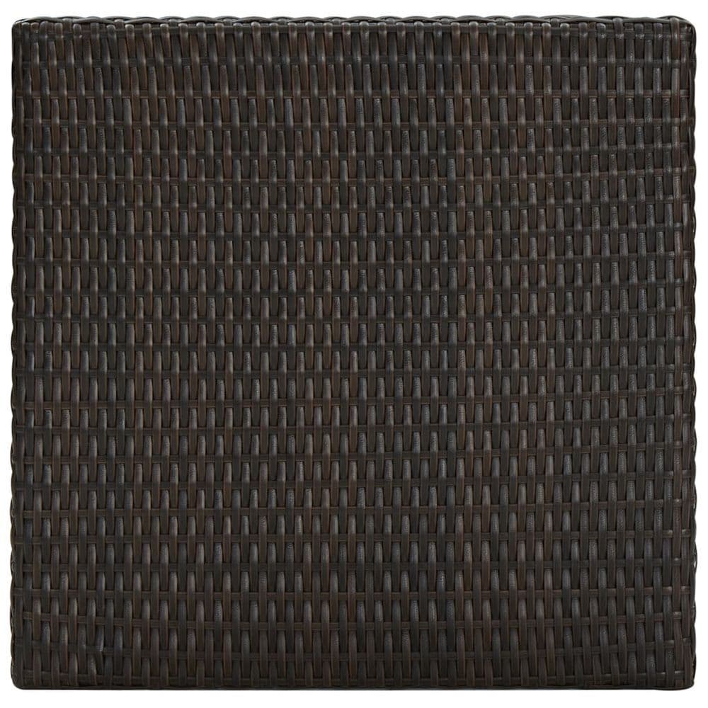 image-5 Piece Outdoor Bar Set with Armrest Poly Rattan Brown