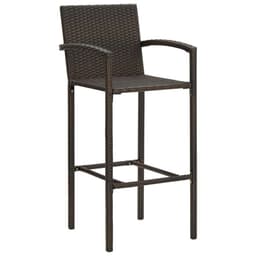 image-5 Piece Outdoor Bar Set with Armrest Poly Rattan Brown