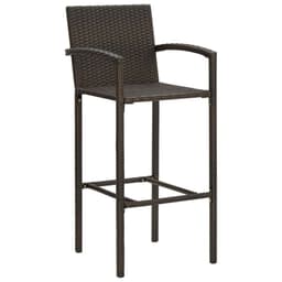 image-5 Piece Outdoor Bar Set with Armrest Poly Rattan Brown
