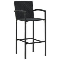 image-5 Piece Outdoor Bar Set with Armrest Poly Rattan Black