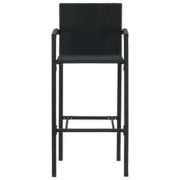 image-5 Piece Outdoor Bar Set with Armrest Poly Rattan Black