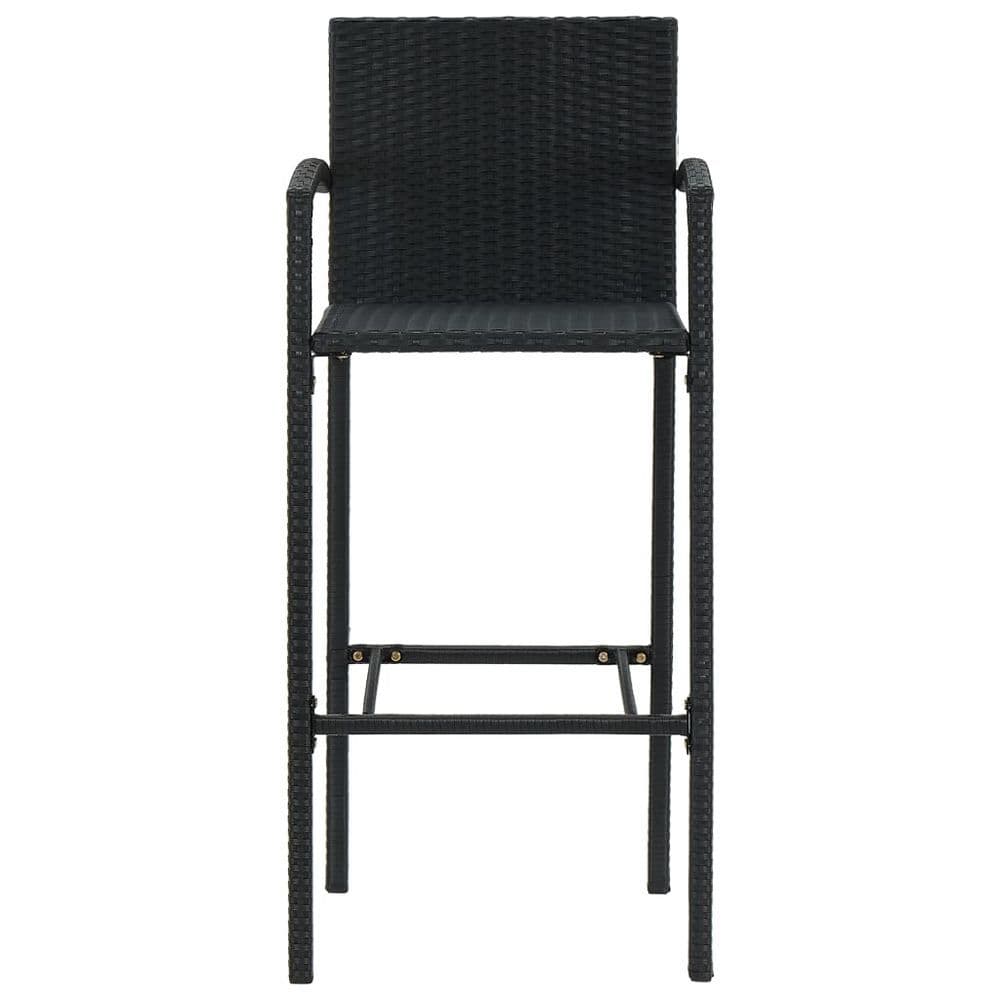 image-5 Piece Outdoor Bar Set with Armrest Poly Rattan Black