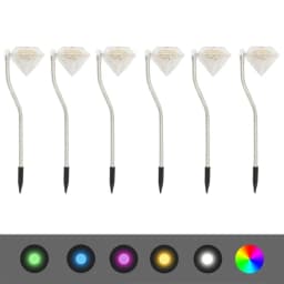 image-Solar LED Garden Lights 6 pcs 9x7.8x29.5 cm