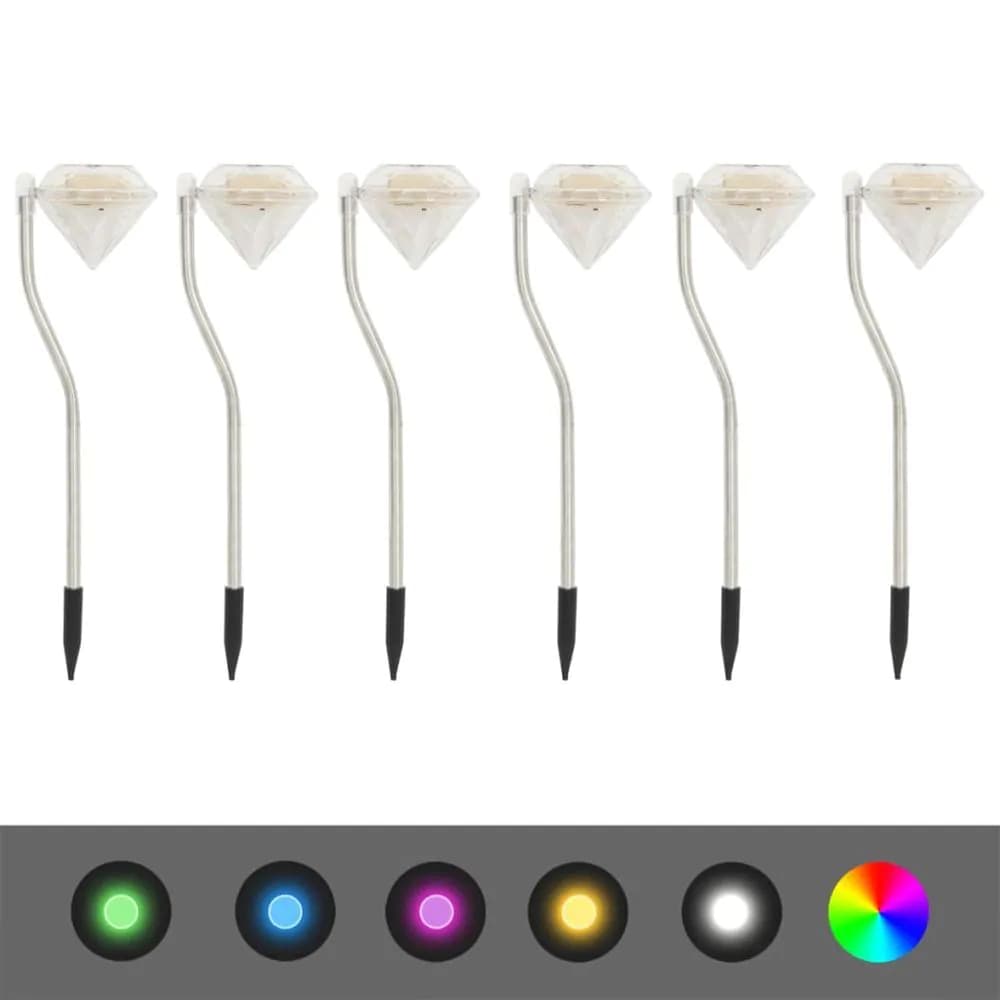 image-Solar LED Garden Lights 6 pcs 9x7.8x29.5 cm