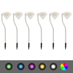 image-Solar LED Garden Lights 6 pcs 9x7.8x29.5 cm