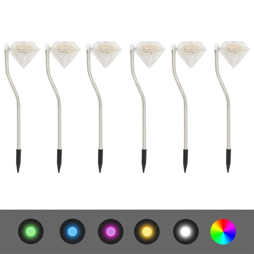 image-Solar LED Garden Lights 6 pcs 9x7.8x29.5 cm
