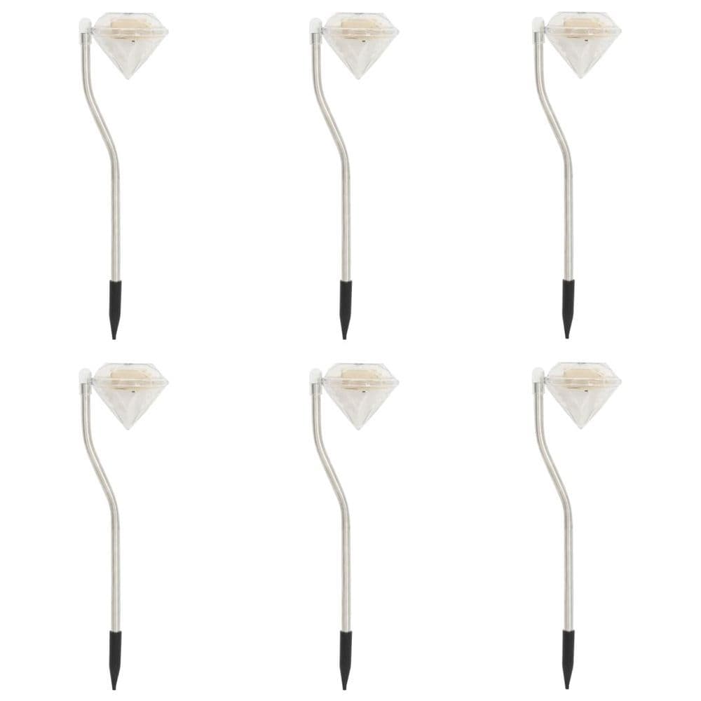 image-Solar LED Garden Lights 6 pcs 9x7.8x29.5 cm