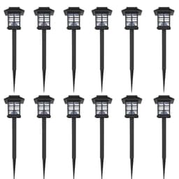 image-Outdoor Solar Lamp LED Light 12 pcs Spike 8,6 x 8,6 x 38 cm