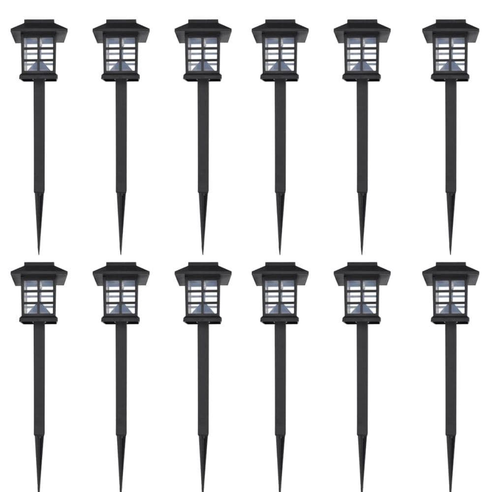 image-Outdoor Solar Lamp LED Light 12 pcs Spike 8,6 x 8,6 x 38 cm