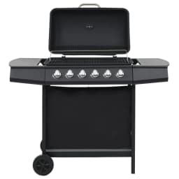 image-Gas BBQ Grill with 6 Cooking Zones Steel Black