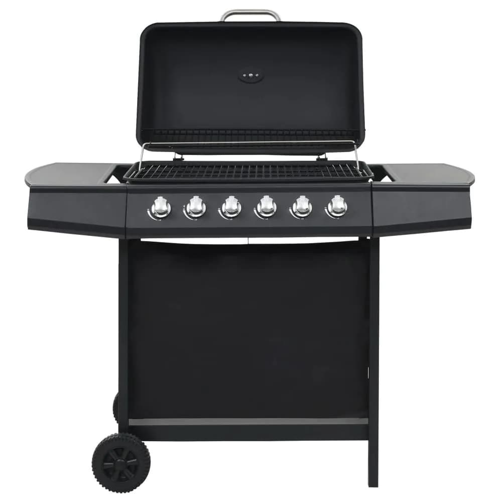 image-Gas BBQ Grill with 6 Cooking Zones Steel Black