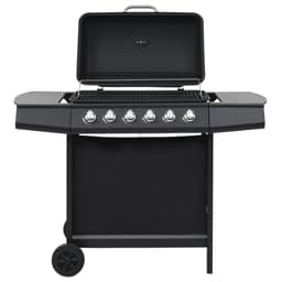 image-Gas BBQ Grill with 6 Cooking Zones Steel Black