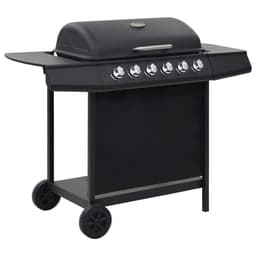 image-Gas BBQ Grill with 6 Cooking Zones Steel Black