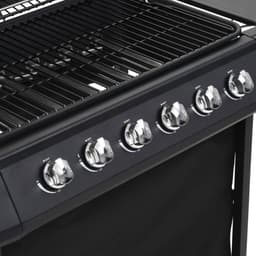 image-Gas BBQ Grill with 6 Cooking Zones Steel Black