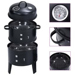 image-3-in-1 Charcoal Smoker BBQ Grill 40x80 cm