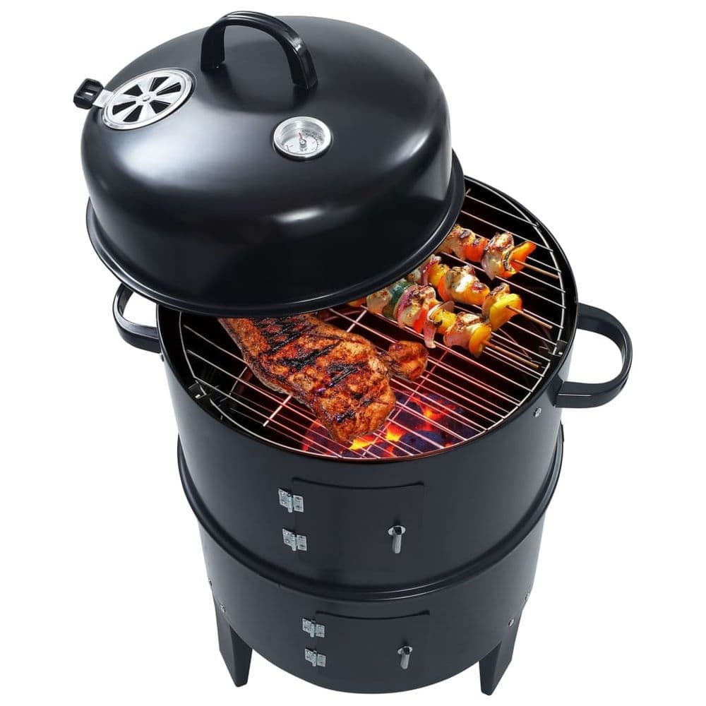 image-3-in-1 Charcoal Smoker BBQ Grill 40x80 cm