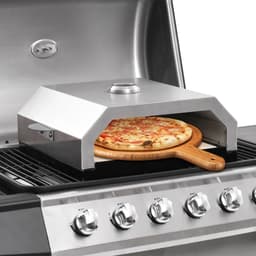 image-Pizza Oven with Ceramic Stone for Gas Charcoal BBQ