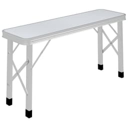 image-Folding Camping Table with 2 Benches Aluminium White