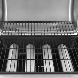image-Gas BBQ Grill with 4 Burners Black and Silver