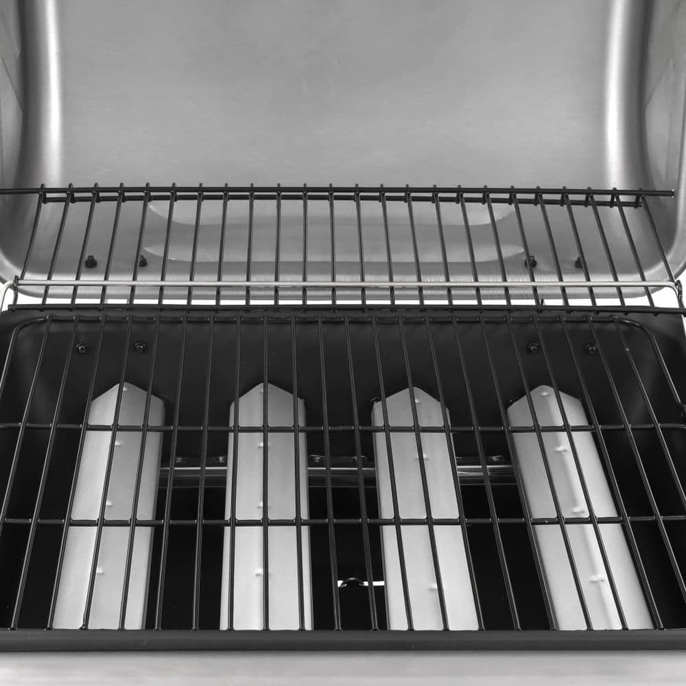 image-Gas BBQ Grill with 4 Burners Black and Silver