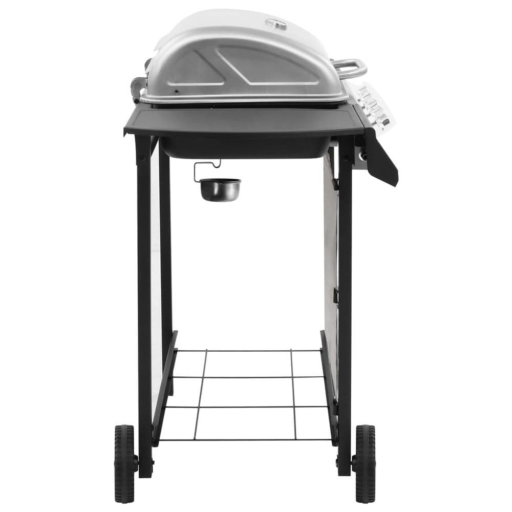 image-Gas BBQ Grill with 4 Burners Black and Silver