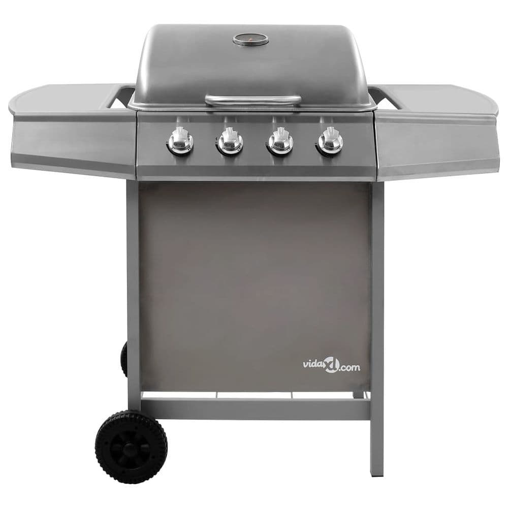 image-Gas BBQ Grill with 4 Burners Silver