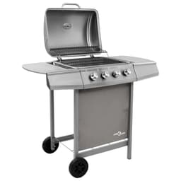 image-Gas BBQ Grill with 4 Burners Silver