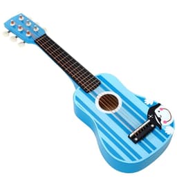 image-SOKA Wooden Stripe Striped Blue Pirate Guitar Childrens Musical Instrument