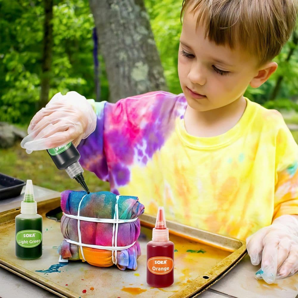 image-SOKA Tie Dye Party Kit 18 Vibrant Colours Non-Toxic Fabric Dye Complete Set