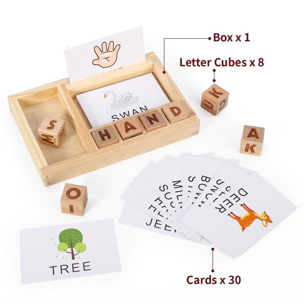 image-SOKA Wooden Spelling Game, Learning Matching Letter Memory Games for Children 3+