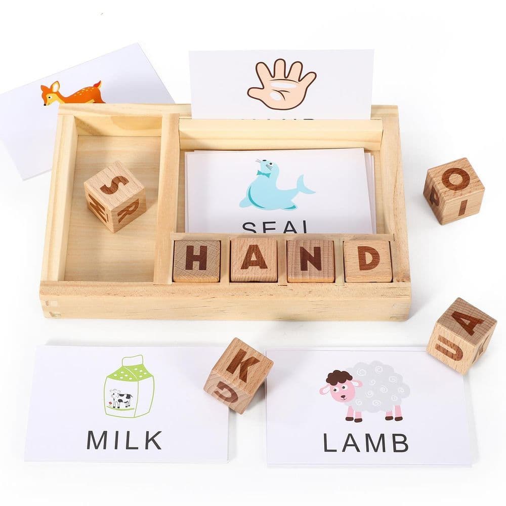 image-SOKA Wooden Spelling Game, Learning Matching Letter Memory Games for Children 3+
