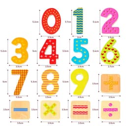 image-SOKA Magnetic Wooden Numbers (60 pcs) Developmental Toy Fridge Magnet Kids 3+