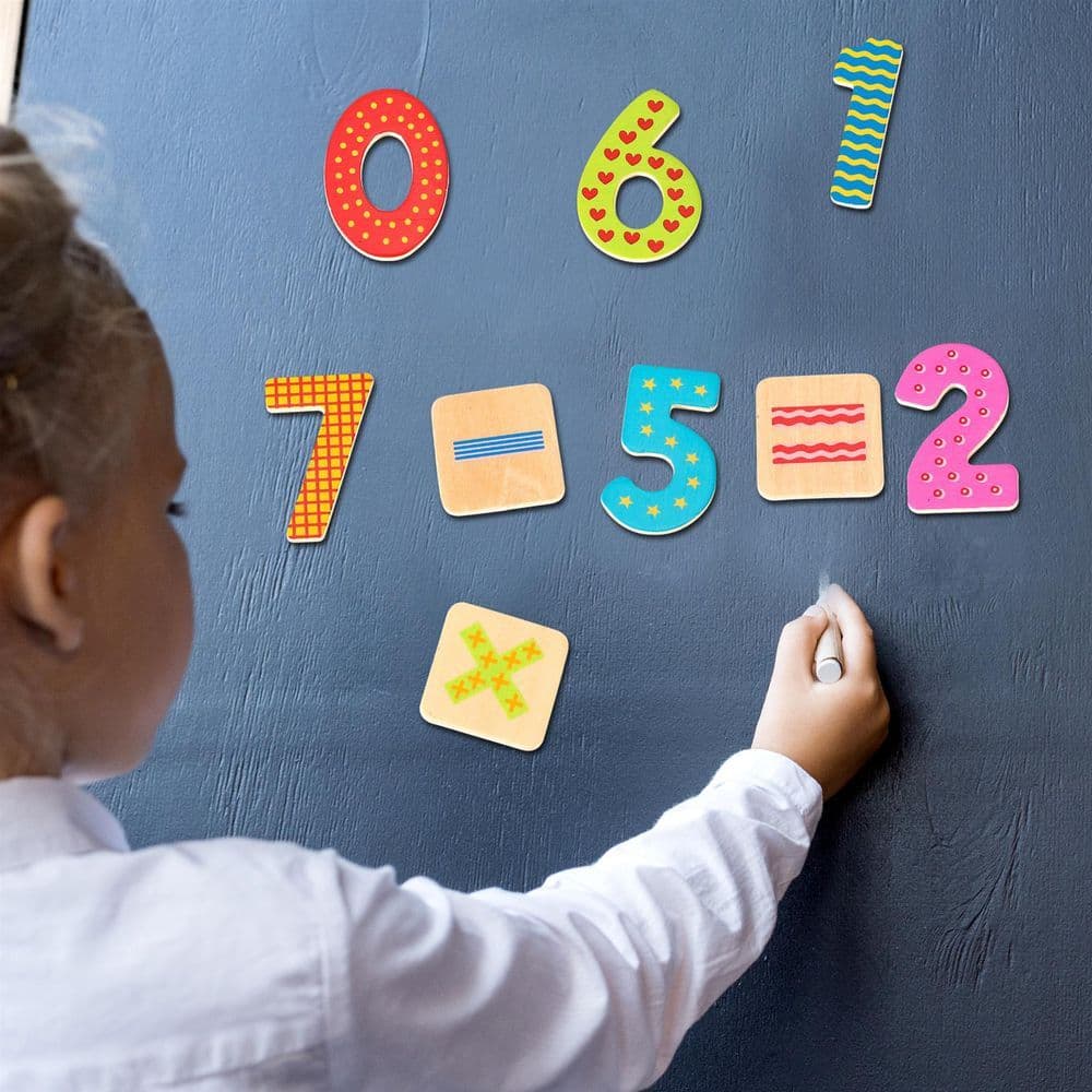 image-SOKA Magnetic Wooden Numbers (60 pcs) Developmental Toy Fridge Magnet Kids 3+