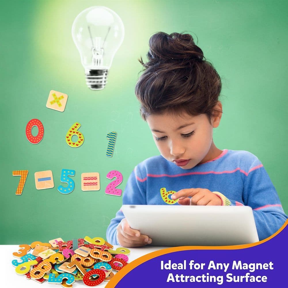 image-SOKA Magnetic Wooden Numbers (60 pcs) Developmental Toy Fridge Magnet Kids 3+
