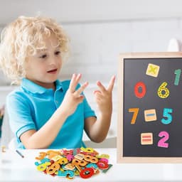 image-SOKA Magnetic Wooden Numbers (60 pcs) Developmental Toy Fridge Magnet Kids 3+