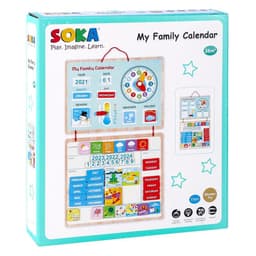 image-SOKA My Family Calendar Magnetic Wooden Weather Board Gift for Kids 3+ and up