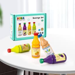image-SOKA Wooden Pretend Play Kitchen Beverage Drinks Set Activity Toy Playset 2+